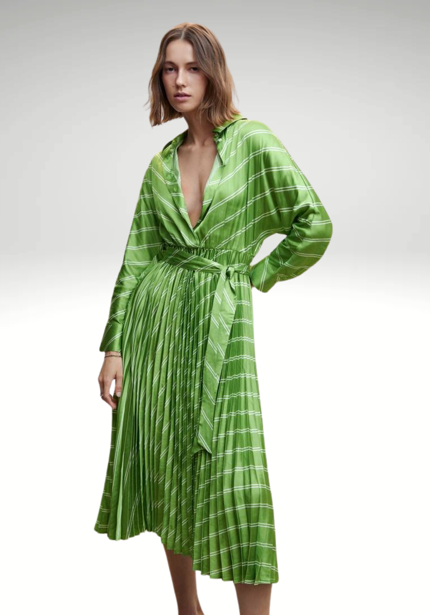 Robe chemisier satinée