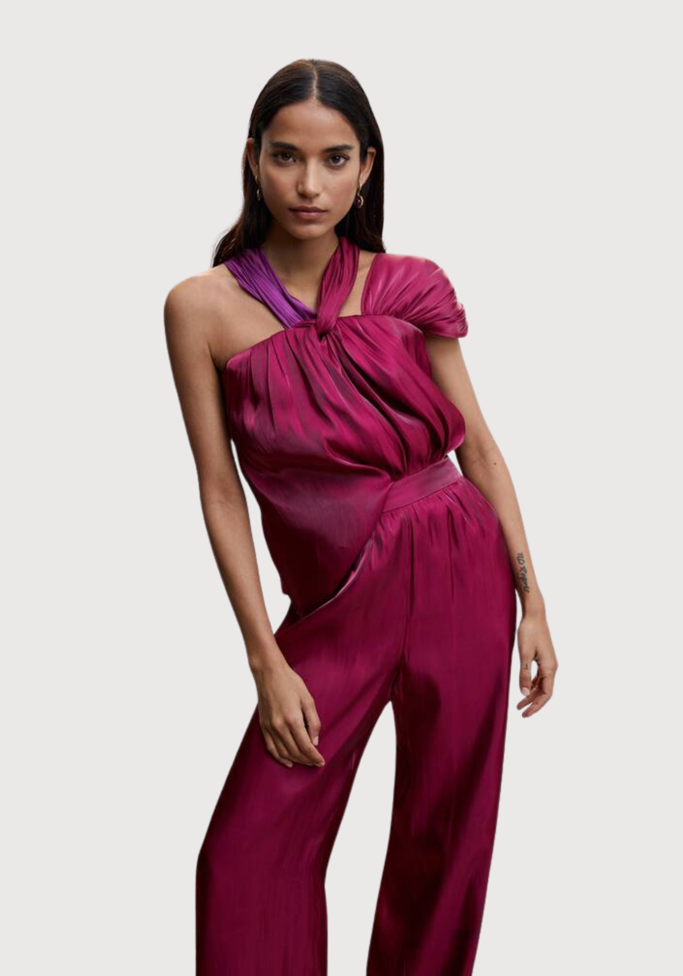 Pantalon palazzo satiné
