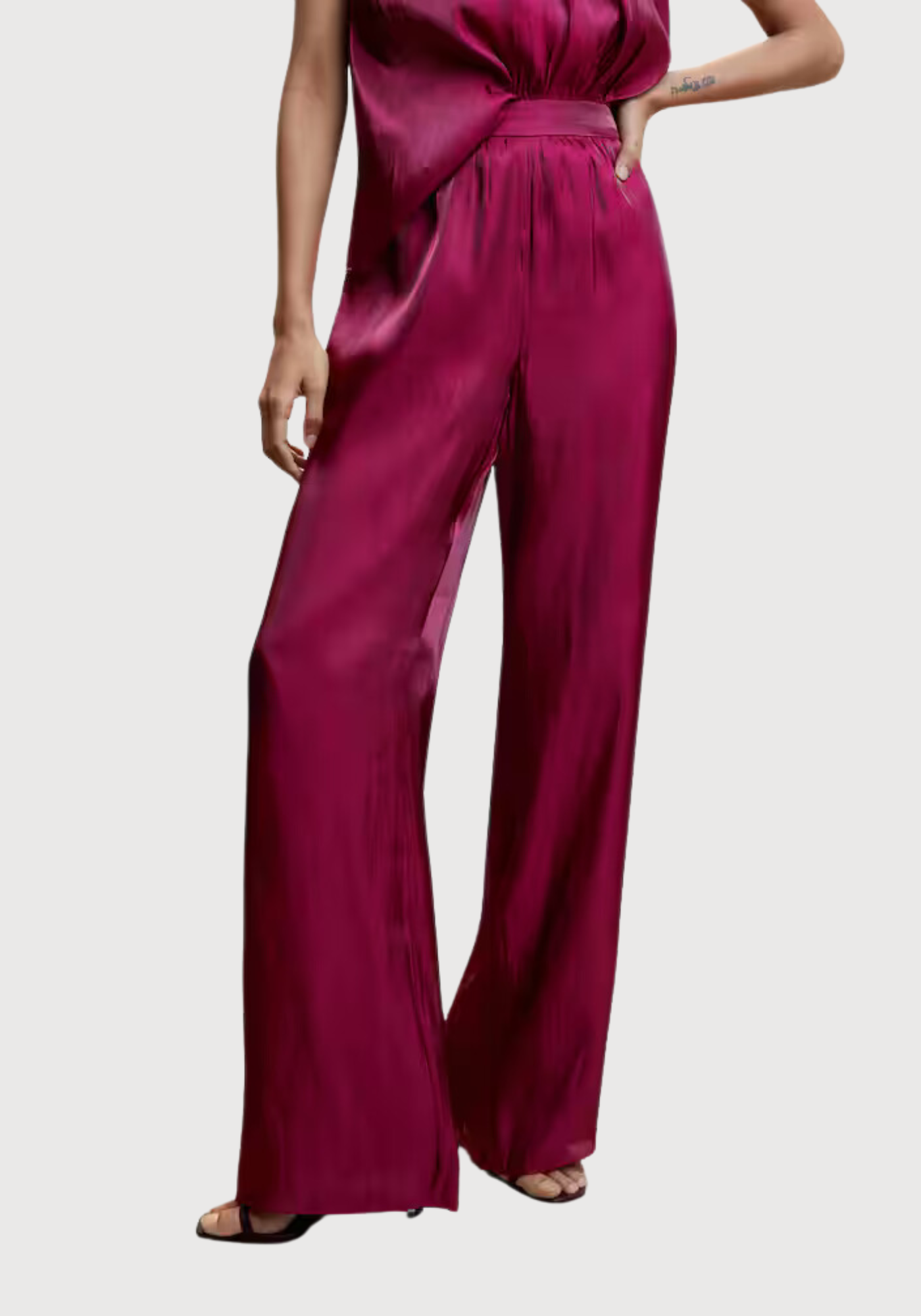 Pantalon palazzo satiné