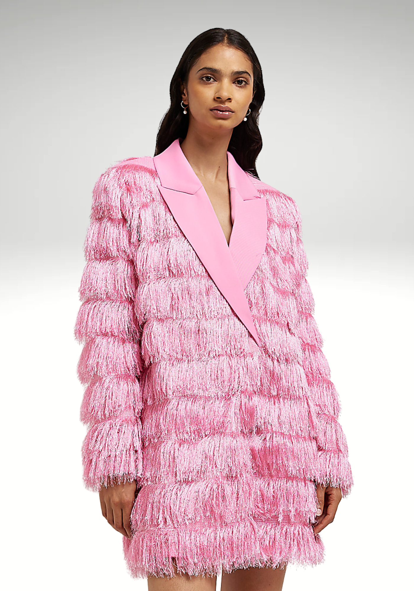 Robe à blazer à franges