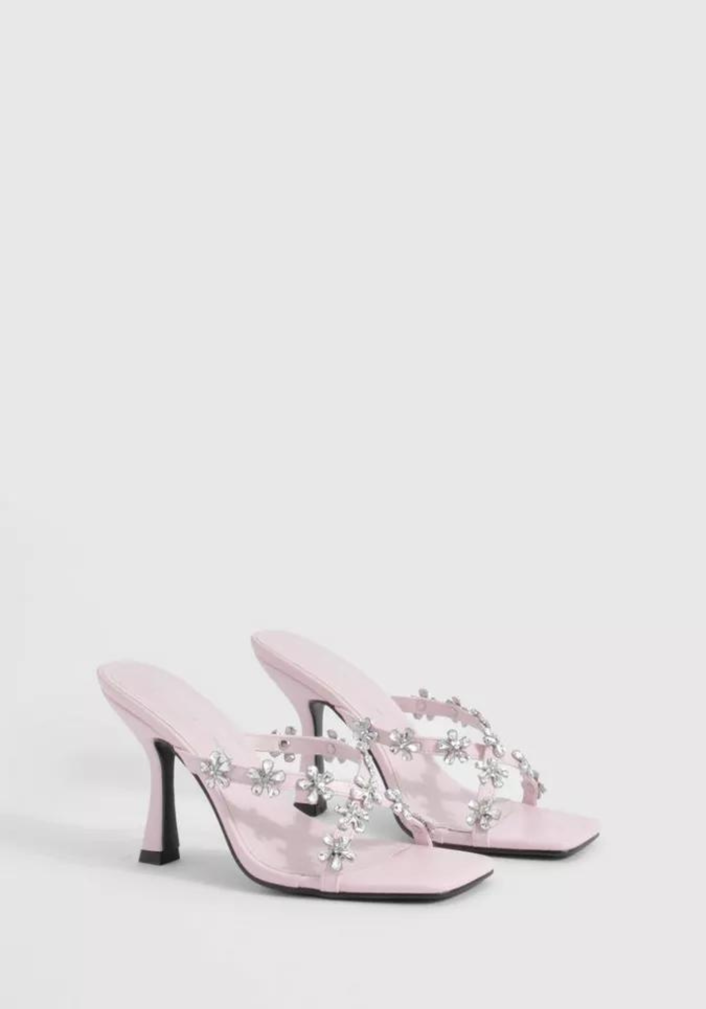 Mules fleuries à talon