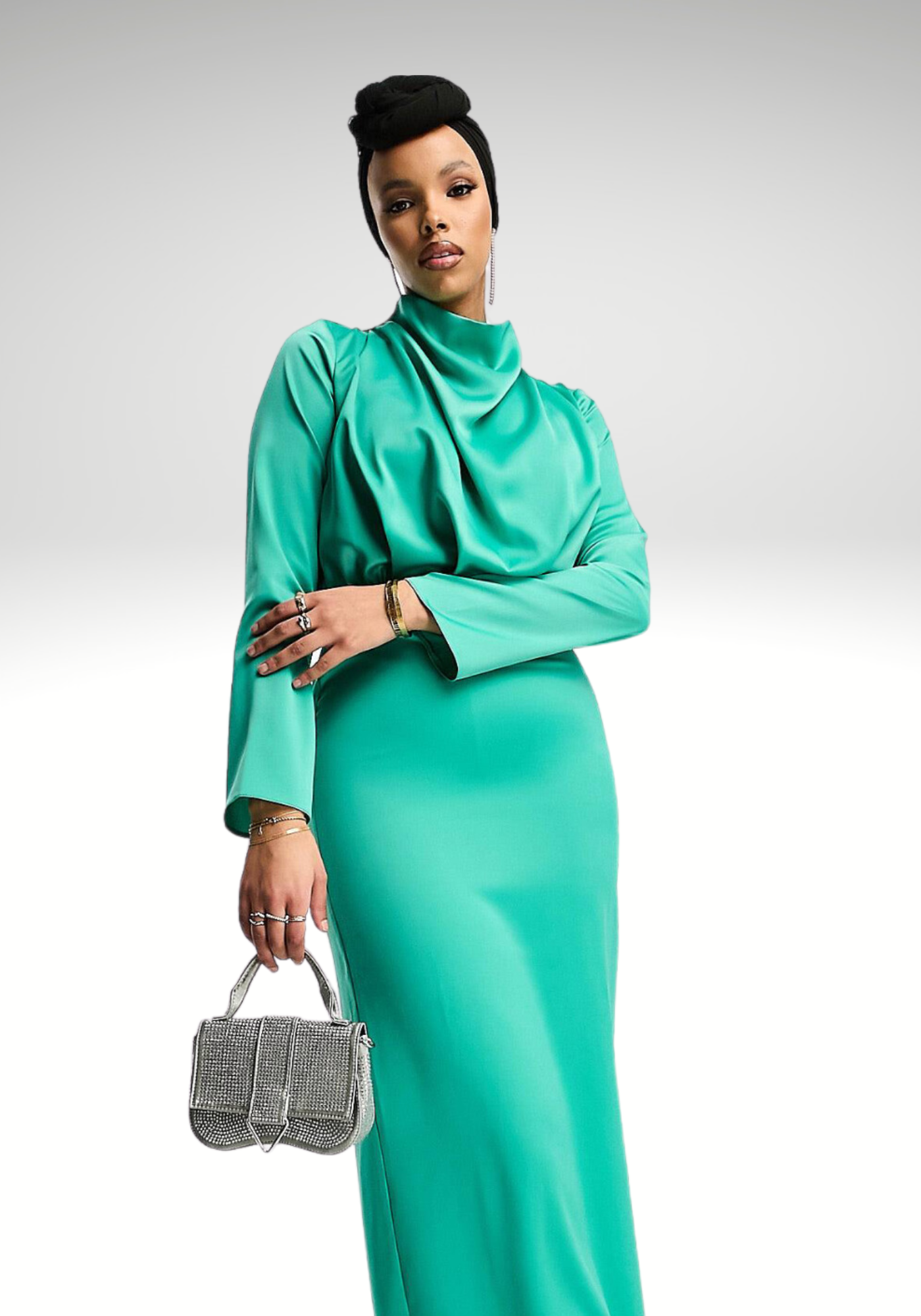 Robe longue plissée
