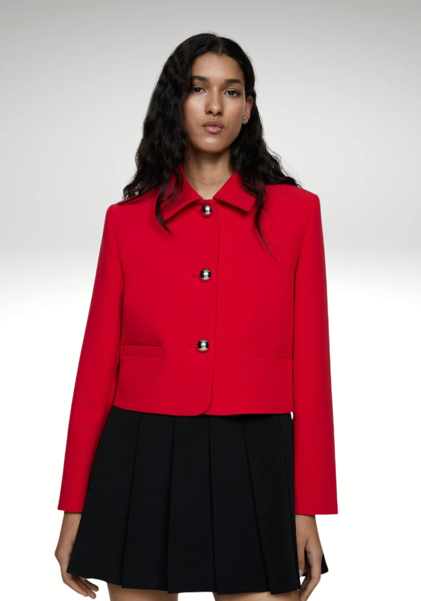 Veste crop boutons